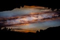 Double sunset, artistic photography of the sunset falling behind the mountains