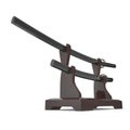 Double Sword Stand For Samurai Katana And Wakizashi. 3D Illusration, render on white background