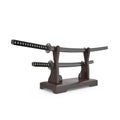 Double Sword Stand For Samurai Katana And Wakizashi. 3D Illustration, render on white background