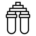 Double tank filter icon outline vector. Osmosis system