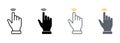 Double Tap Gesture Line and Silhouette Color Icon Set. Hand Cursor of Computer Mouse Pictogram. Pointer Finger Click Royalty Free Stock Photo