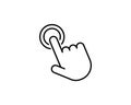 Double tap line icon. Hand Click linear style sign for mobile concept and web design. Finger touch outline vector icon. Cursor