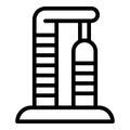 Double timber cat scratcher icon outline vector. Scratching feline post