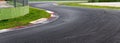 Double turn chicane asphalt track motor sport circuit surface level view Royalty Free Stock Photo