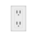 Double type B power socket icon flat isolated vector Royalty Free Stock Photo