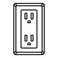 Double type b power socket icon, outline style Royalty Free Stock Photo