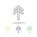 double up arrow multicolored icons. Thin line icon for website design and app development. Premium colored web icon with shadow on Royalty Free Stock Photo