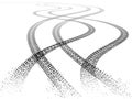Double Vector Grunge Tire Tracks Royalty Free Stock Photo