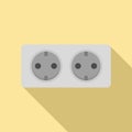 Double wall power socket icon, flat style Royalty Free Stock Photo