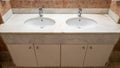 double washbasin inside the men's WC in the vicinity of the hemicycle in the Portuguese Assembly of the Republic.