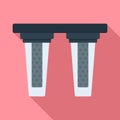 Double water filter icon, flat style