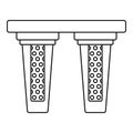 Double water filter icon, outline style