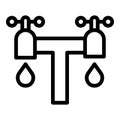 Double water tap icon, outline style