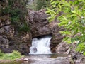 Double waterfall in late summer