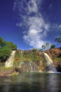 Double Waterfall with rainbow Royalty Free Stock Photo