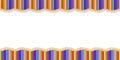 Double Wavy Border Made of Colored Wooden Pencils Royalty Free Stock Photo