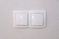 Double White Light Switch Royalty Free Stock Photo