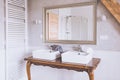 Double white wash basins Royalty Free Stock Photo