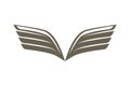Double wing isolated vector emblem