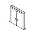 double wooden door isometric icon vector illustration Royalty Free Stock Photo