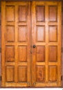 Double wooden doors.