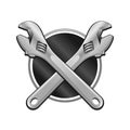 Double Wrench Cross Garage Emblem Illustration