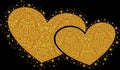 Double Yellow or Gold Love with gold Sparkling glitter Star Vector clipart icon #15 Royalty Free Stock Photo