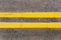 Double Yellow Lines Royalty Free Stock Photo