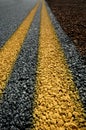 Double Yellow Lines Royalty Free Stock Photo
