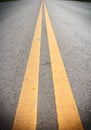 Double yellow lines Royalty Free Stock Photo