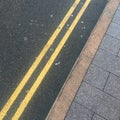 Double Yellow lines - No Parking Royalty Free Stock Photo