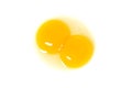 Double yolk, strange two yolks in one hen lucky egg