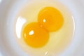 Double yolk, strange two yolks in one hen lucky egg