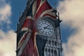 Doubleexposure of big ben and the union jack flag Royalty Free Stock Photo