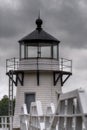 Doubling Point Lighthouse Close Up of Walkway and Light in Mist