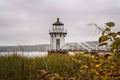 Doubling Point Lighthouse Over Cattails Royalty Free Stock Photo