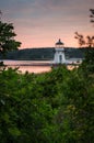 Doubling Point Lighthouse Sunset From Shore Royalty Free Stock Photo