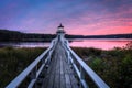 Doubling Point Lighthouse Walkway Sunset Royalty Free Stock Photo