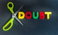 Doubt: cut it out Royalty Free Stock Photo