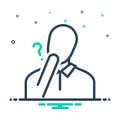 Mix icon for Doubt, hesitancy and suspicious Royalty Free Stock Photo