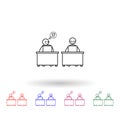 Doubt one\'s colleague multi color icon. Simple thin line, outline vector of colleague and business partners icons for ui and ux, Royalty Free Stock Photo