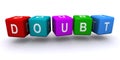 doubt word block on white Royalty Free Stock Photo