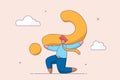 Doubtful or stress burden concept. Hard question with no answer or solution, critical business problem, frustrated tried Royalty Free Stock Photo
