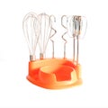 Dough hooks and beaters for Electrical hand mixer on white