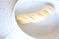 Dough is prepared for the pie mold fresh