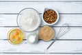 Dough recipe ingredients Royalty Free Stock Photo