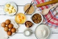 Dough recipe ingredients Royalty Free Stock Photo