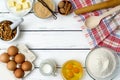 Dough recipe ingredients Royalty Free Stock Photo