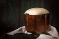 Dough rises in the bowl Royalty Free Stock Photo
