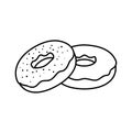 Doughnut black icon in line style on white background